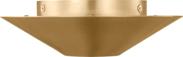 The Echo Small Flush Mount offers dual functionality as both a ceiling fixture and wall sconce. Its compact size and warm burnished brass finish make it ideal for smaller spaces requiring ambient lighting with contemporary style. - alternate view