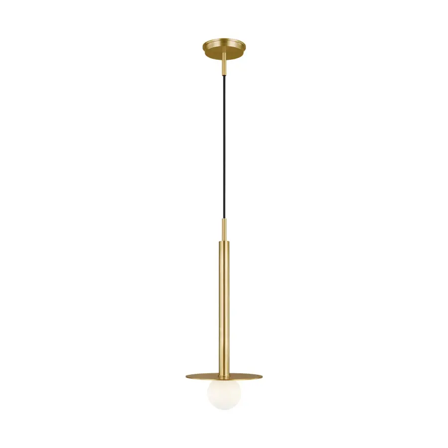 Nodes One Light Pendant in Burnished Brass