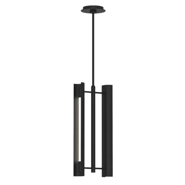 The Carson pendant showcases Kelly Wearstler's signature minimalist aesthetic with an integrated LED bar encased in clean steel and white glass. Its compact 9-inch profile makes it ideal for multiples over islands or as a refined accent in smaller spaces.