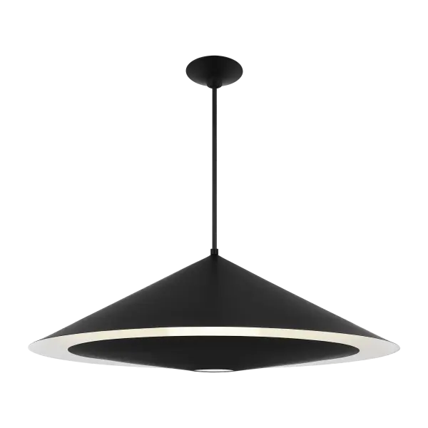 The Echo Large Pendant makes a striking architectural statement with its Midnight Black finish and substantial scale. Perfect for modern interiors seeking dramatic focal points over dining tables or kitchen islands.