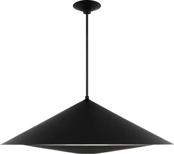 The Echo Large Pendant makes a striking architectural statement with its Midnight Black finish and substantial scale. Perfect for modern interiors seeking dramatic focal points over dining tables or kitchen islands. - alternate view
