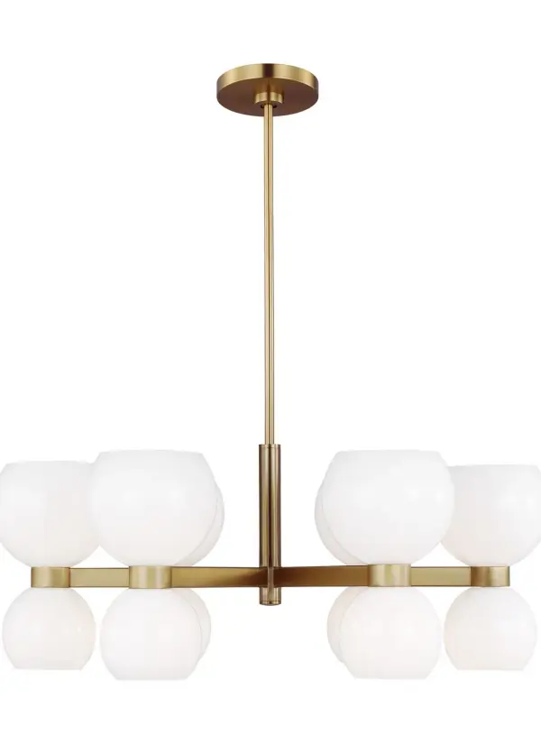 The Londyn chandelier brings kate spade new york's signature playful sophistication to lighting. Geometric metal rods and dual-sized blown glass globes create visual interest with a balanced, approachable scale perfect for everyday spaces.