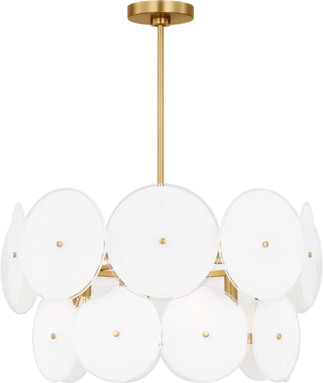Emery Six Light Chandelier in Burnished Brass