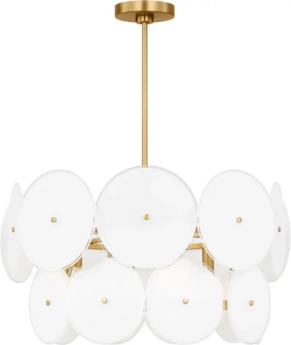 Emery Six Light Chandelier in Burnished Brass - Image 1