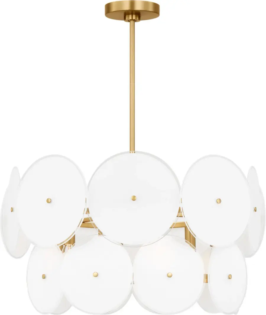 Emery Six Light Chandelier in Burnished Brass - Image 1