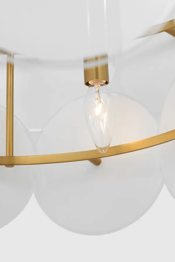 Emery Six Light Chandelier in Burnished Brass - Image 11