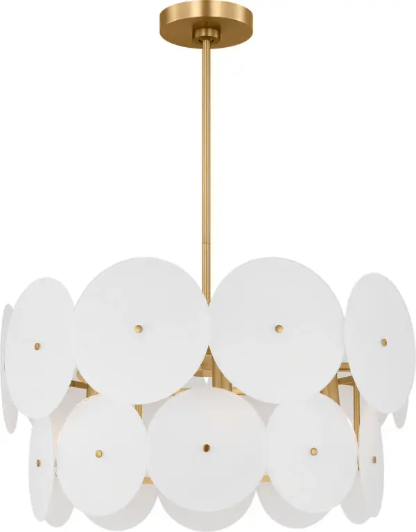 Emery Six Light Chandelier in Burnished Brass - Image 3