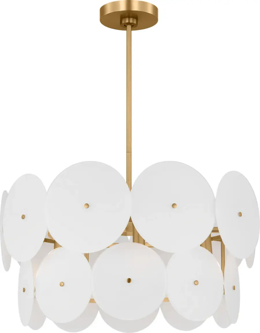 Emery Six Light Chandelier in Burnished Brass - Image 3