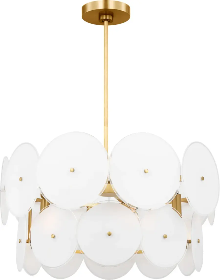 Emery Six Light Chandelier in Burnished Brass - Image 4