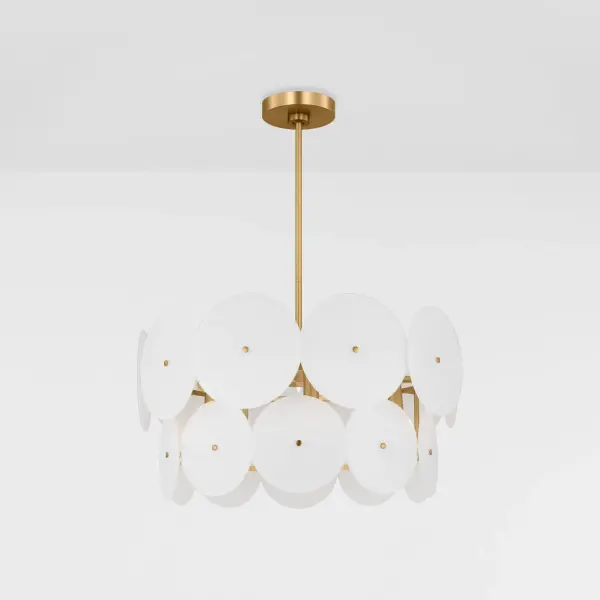 Emery Six Light Chandelier in Burnished Brass - Image 5