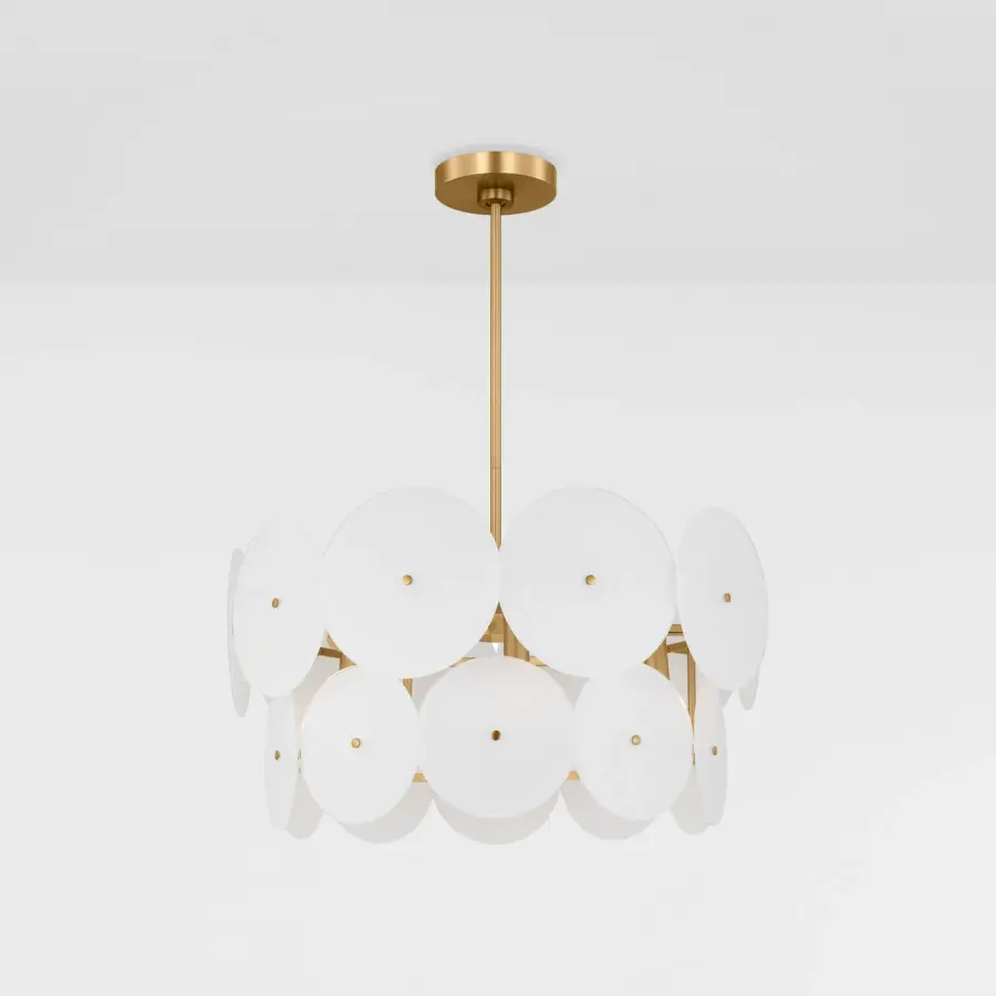 Emery Six Light Chandelier in Burnished Brass - Image 5