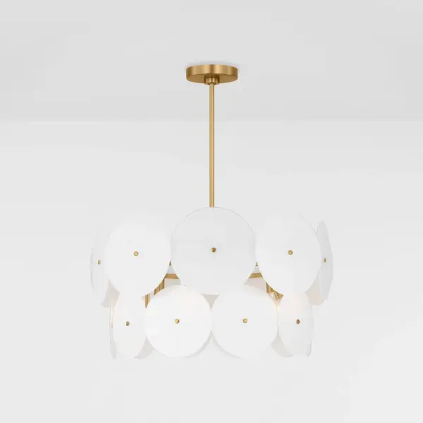 Emery Six Light Chandelier in Burnished Brass - Image 7
