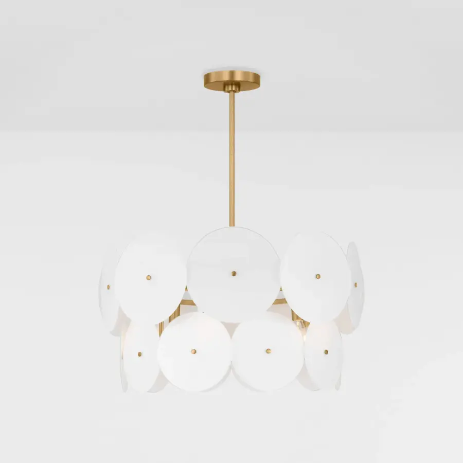 Emery Six Light Chandelier in Burnished Brass - Image 8