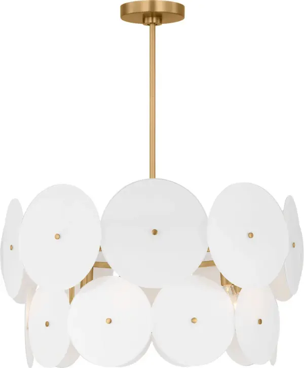 Emery Six Light Chandelier in Burnished Brass - Image 9