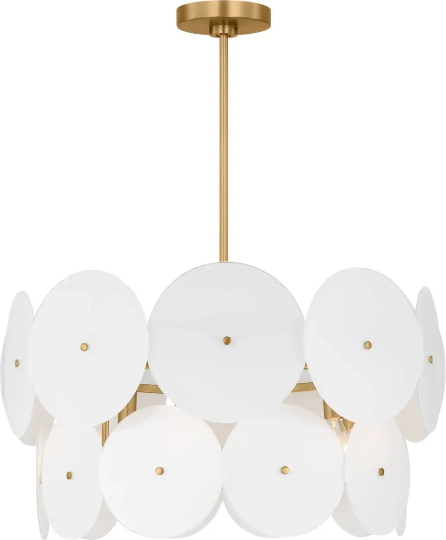 Emery Six Light Chandelier in Burnished Brass - Image 9