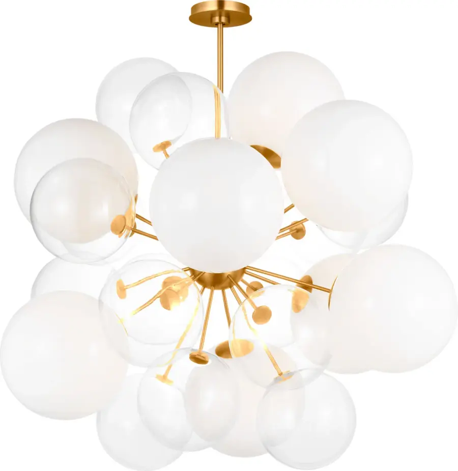 Aria Large Chandelier in Burnished Brass - Image 1