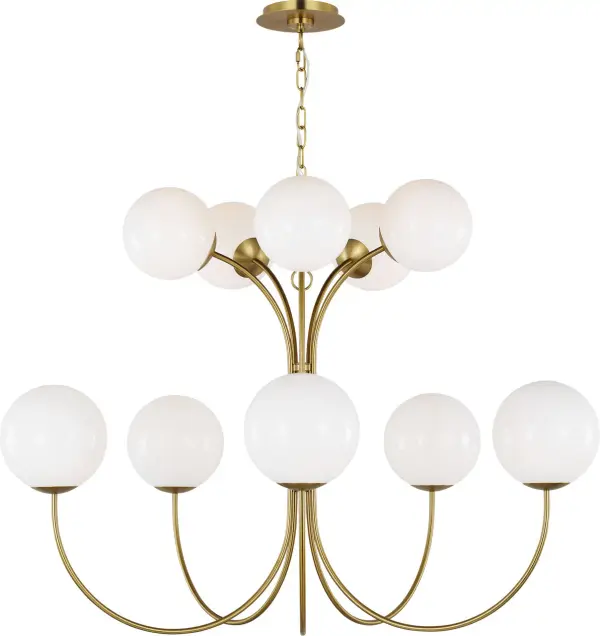 Noemie Large Chandelier in Burnished Brass - Image 1
