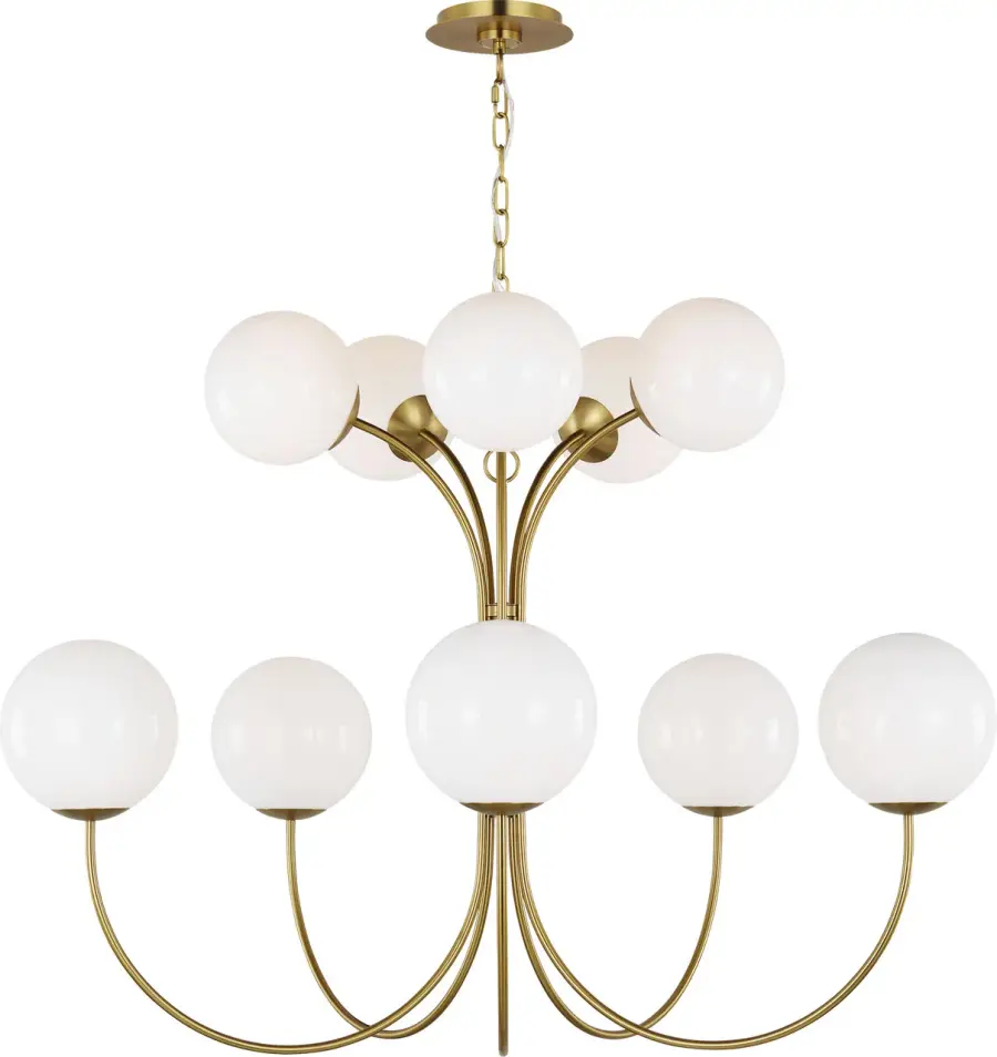 Noemie Large Chandelier in Burnished Brass - Image 1