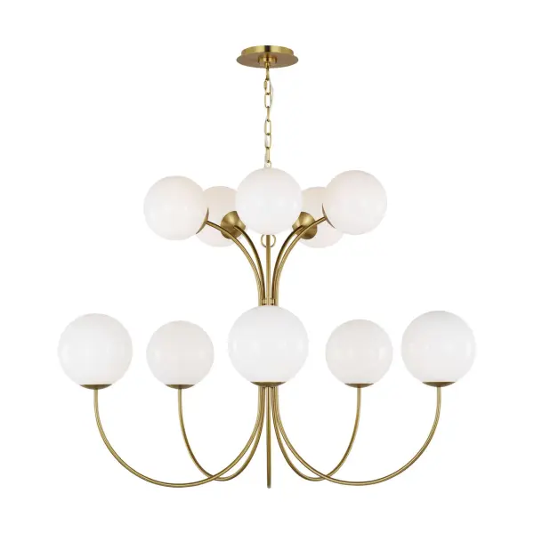 Noemie Large Chandelier in Burnished Brass - Image 2