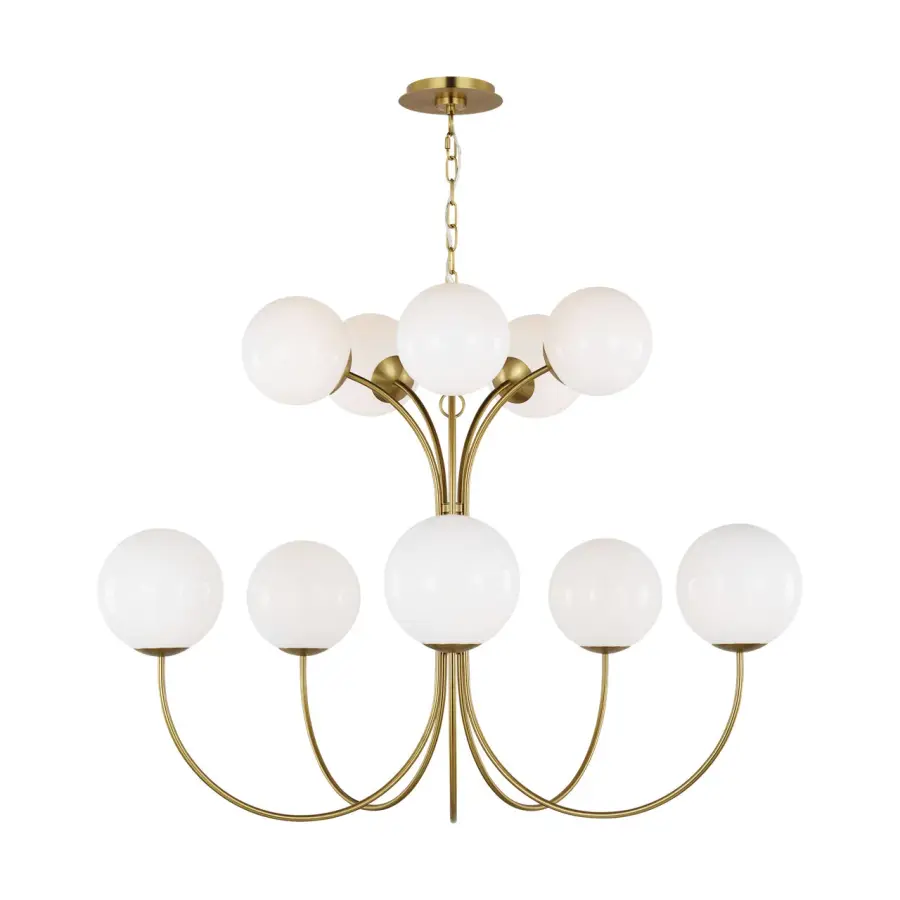 Noemie Large Chandelier in Burnished Brass - Image 2