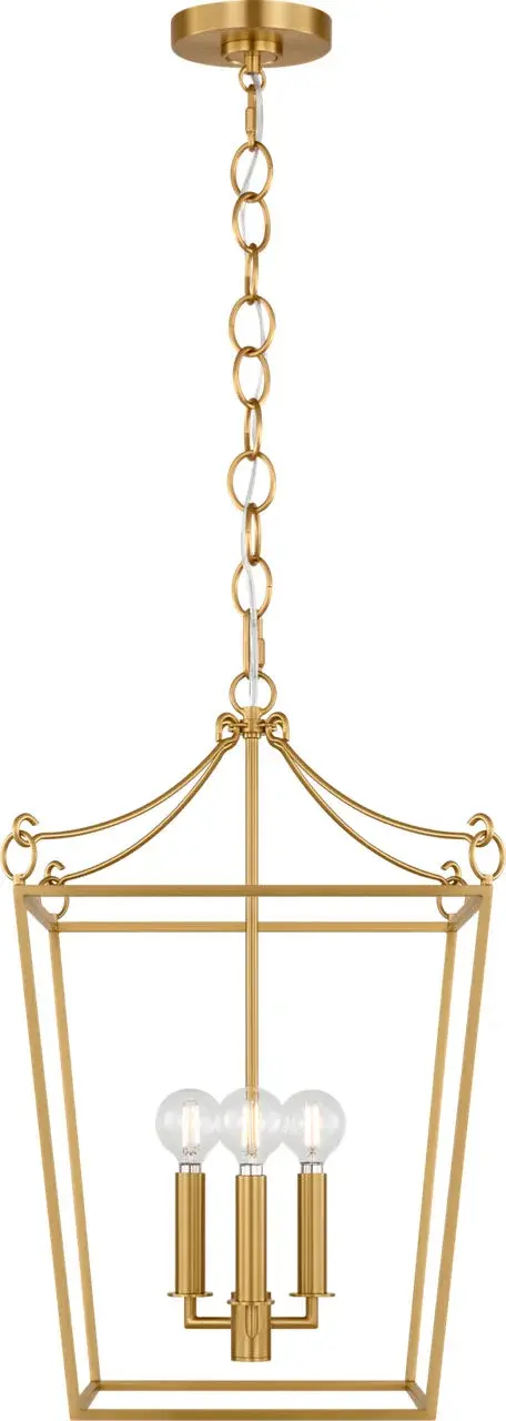 Carlyle Three Light Lantern in Burnished Brass - Image 2