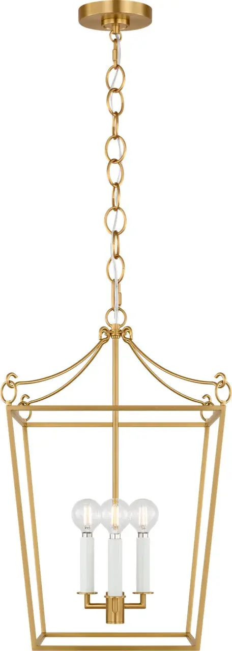 Carlyle Three Light Lantern in Burnished Brass - Image 4