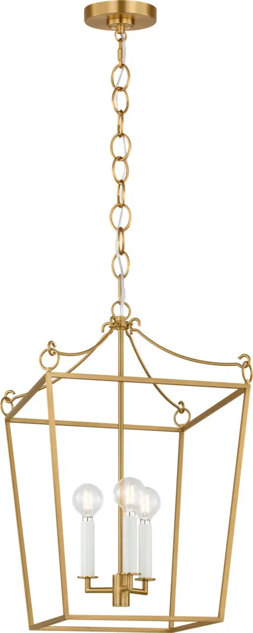 Carlyle Three Light Lantern in Burnished Brass - Image 6