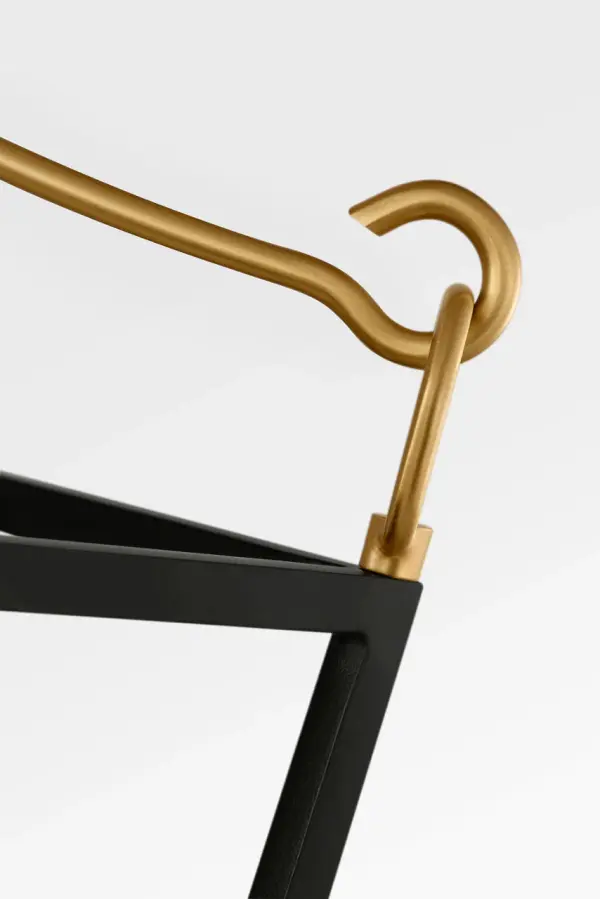 Carlyle Three Light Lantern in Midnight Black | Burnished Brass - Image 8