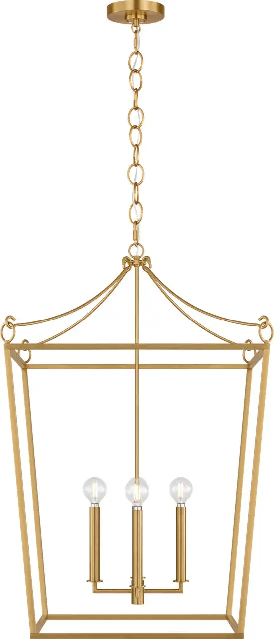 The Carlyle 21" Lantern combines timeless lantern styling with a sophisticated burnished brass finish. Its generous 21-inch size makes a statement in foyers and dining spaces while maintaining elegant proportions.