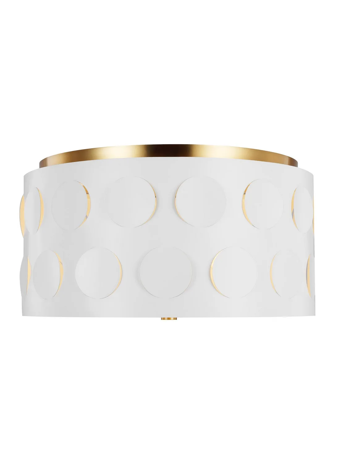 Dottie Three Light Flush Mount in Burnished Brass