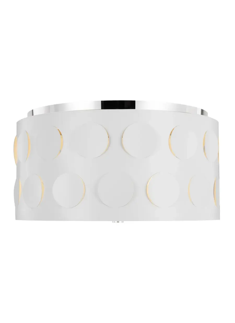 Dottie Three Light Flush Mount in Polished Nickel