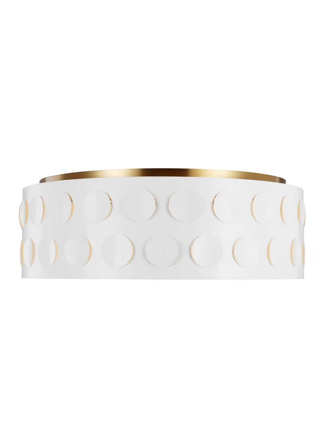Dottie Four Light Flush Mount in Burnished Brass