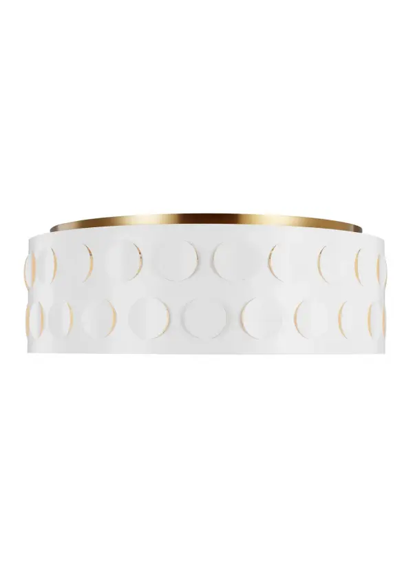 Dottie Four Light Flush Mount in Burnished Brass