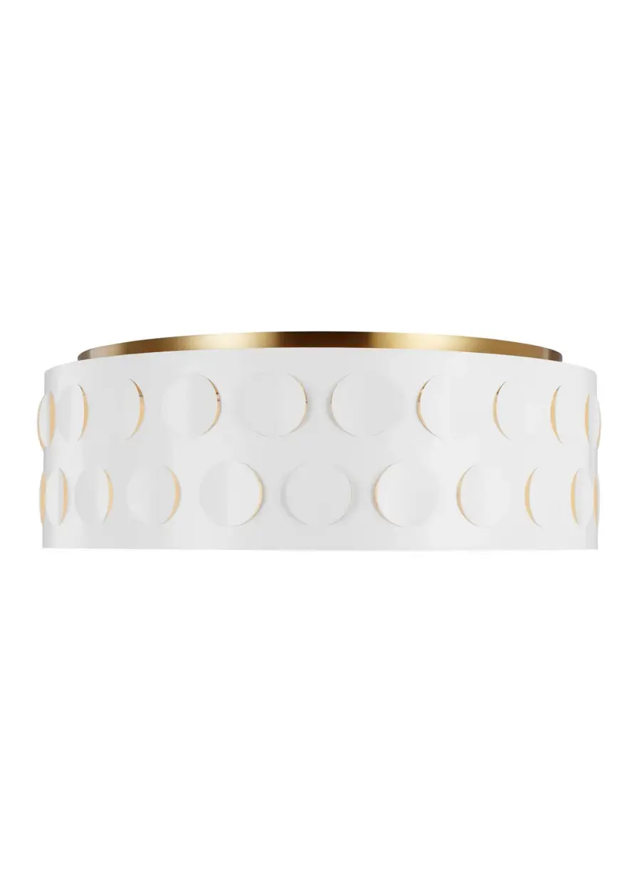Dottie Four Light Flush Mount in Burnished Brass