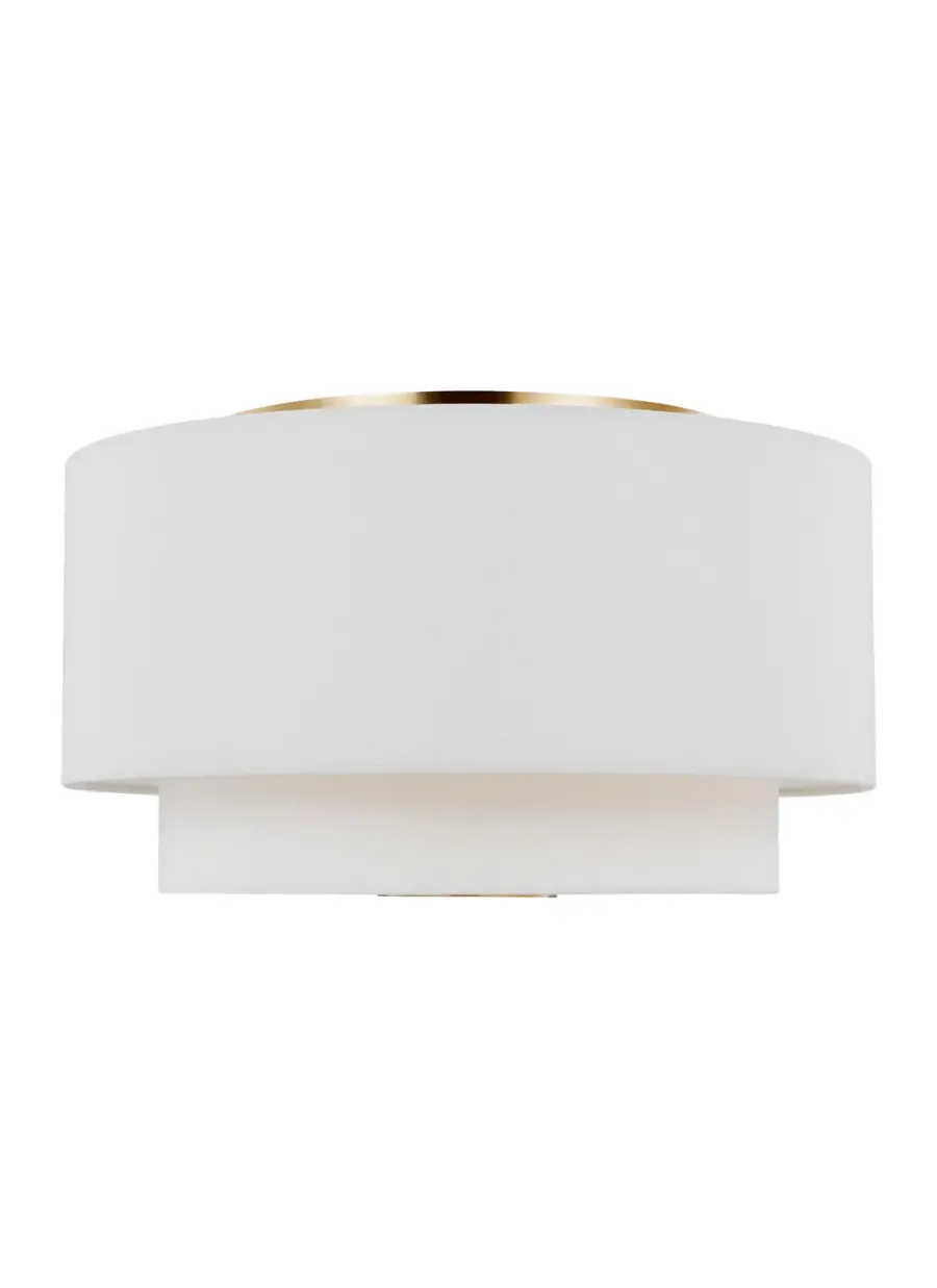 Sawyer Three Light Flush Mount in Burnished Brass