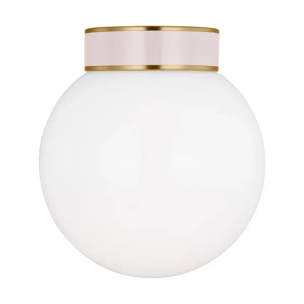 Monroe One Light Flush Mount in Burnished Brass