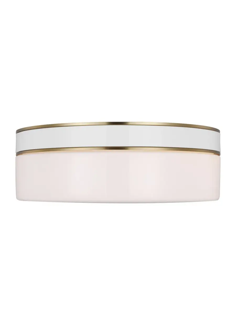 Monroe Two Light Flush Mount in Burnished Brass