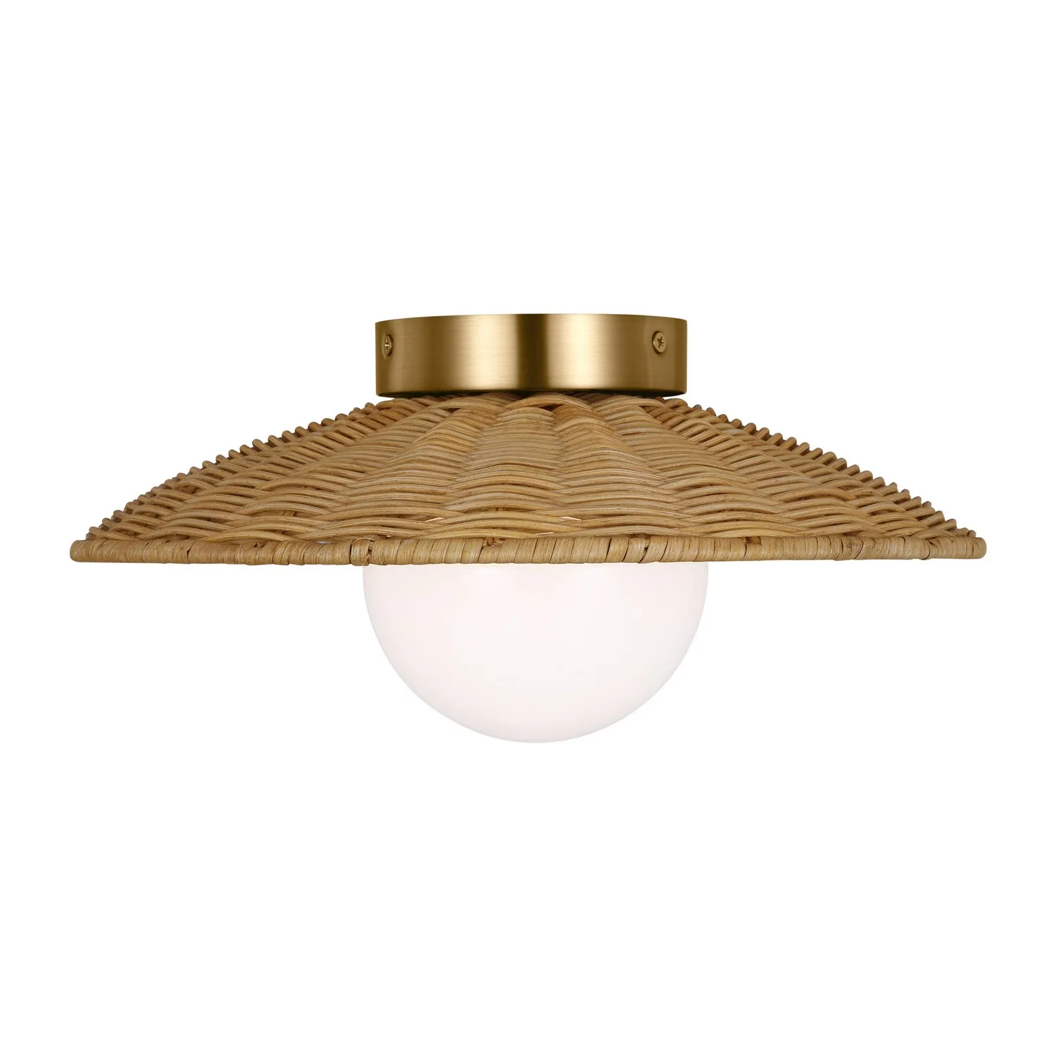 Mari One Light Flush Mount in Burnished Brass