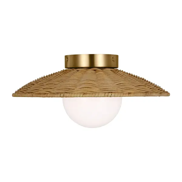Mari One Light Flush Mount in Burnished Brass