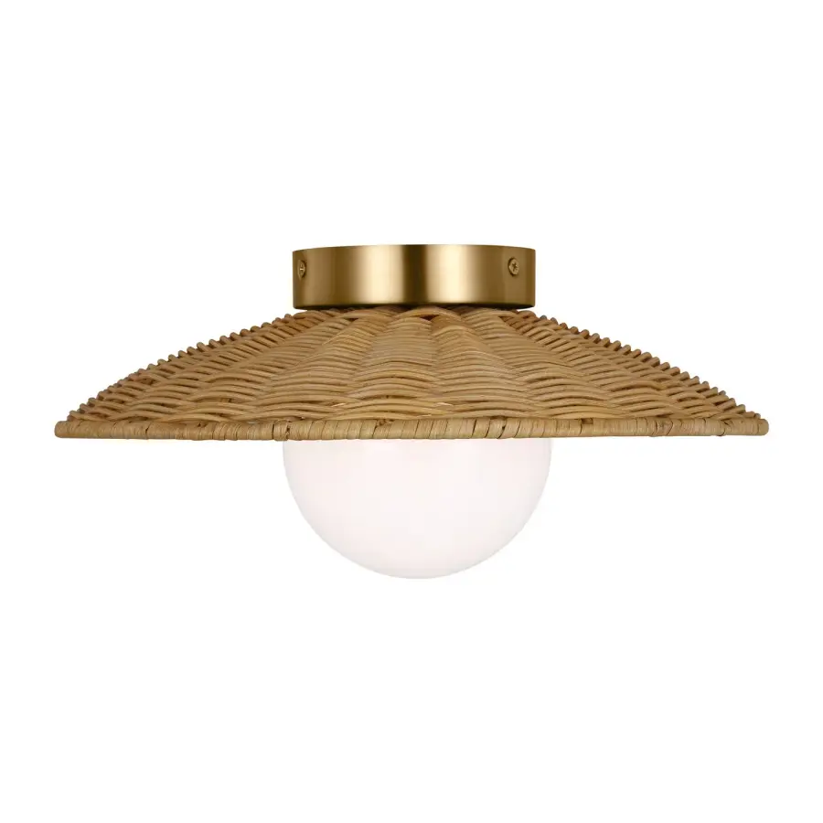 Mari One Light Flush Mount in Burnished Brass