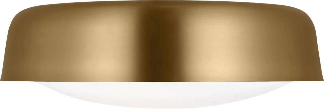 Draper Two Light Flush Mount in Burnished Brass