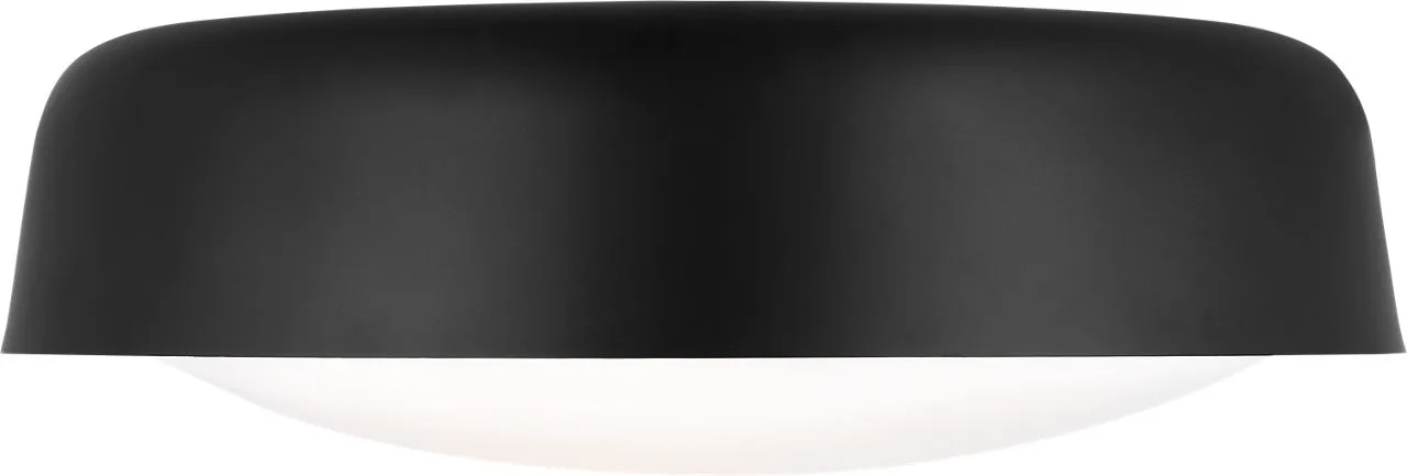 Draper Two Light Flush Mount in Midnight Black
