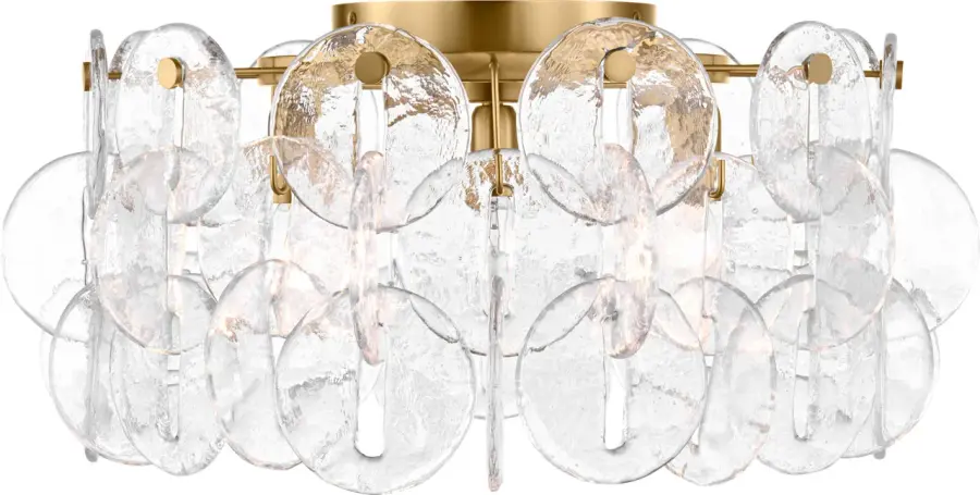 Candace 21" Flush Mount in Burnished Brass - Image 2