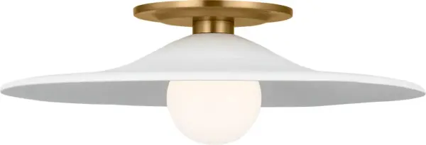 The Endicott 16" Flush Mount combines transitional elegance with practical functionality. Its burnished brass finish adds warmth while the compact profile suits rooms with standard ceiling heights.