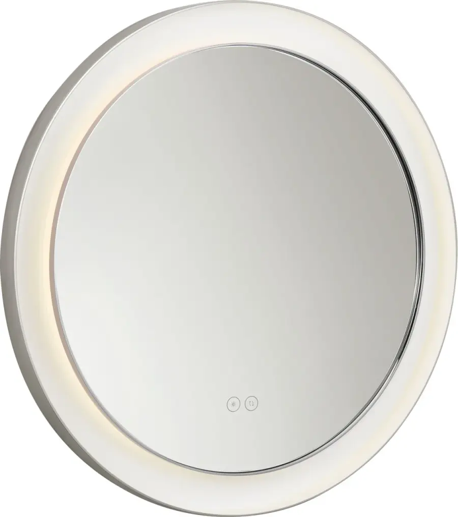 Chopin 24" Round Illuminated Mirror in Polished Nickel - Image 1