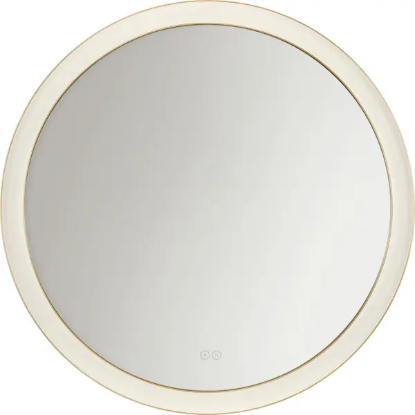 Chopin 36" Round Illuminated Mirror in Burnished Brass - Image 3