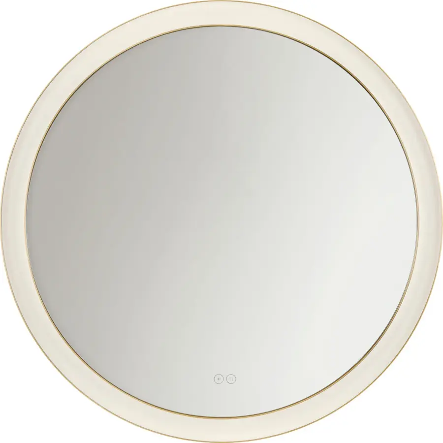 Chopin 36" Round Illuminated Mirror in Burnished Brass - Image 3