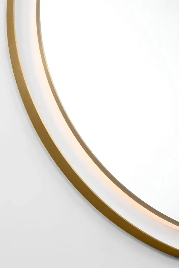 Chopin 36" Round Illuminated Mirror in Burnished Brass - Image 4