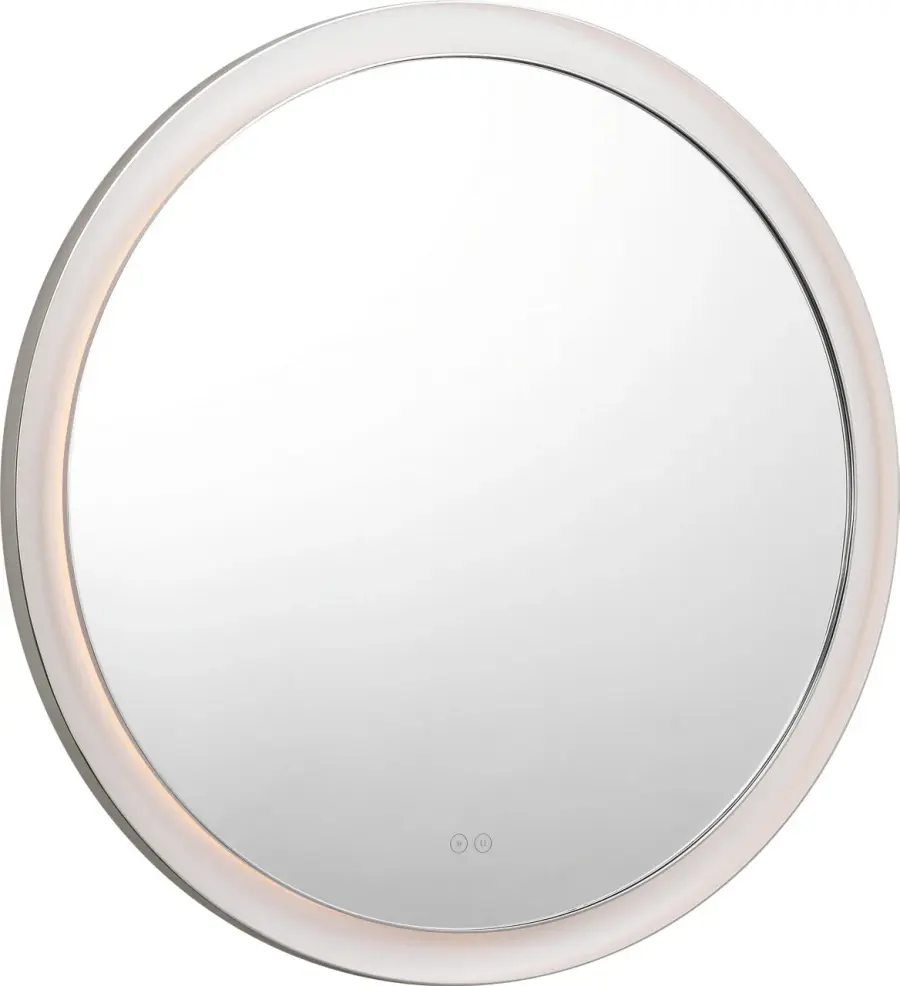 Chopin 36" Round Illuminated Mirror in Polished Nickel - Image 1