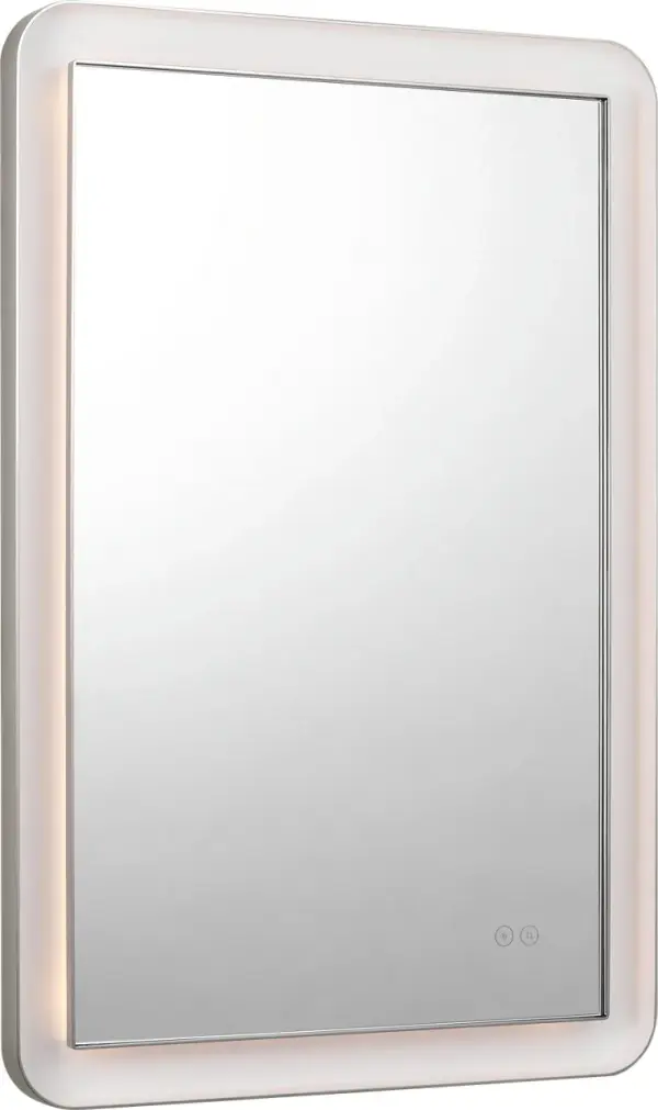 The Chopin illuminated mirror combines functional lighting with sophisticated design. Its 24x36 rectangular profile and polished nickel finish bring refined elegance to bathrooms and dressing areas.